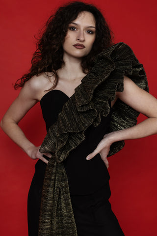 SET TROUSERS AND BUSTIER TOP WITH STRINGS - TOPS