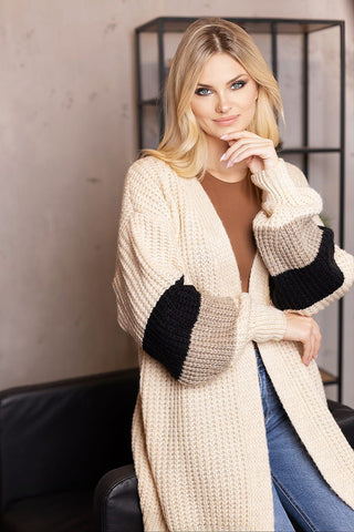 Relaxed Knit Cardigan with Long Sleeves | Spago Fall Collection
