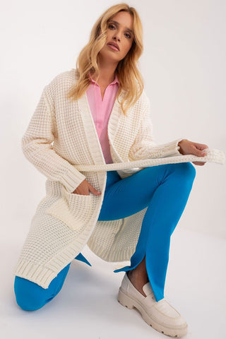 Open-Front Knit Cardigan with Waist Tie | Spago Fall Collection