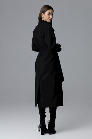 Elegant Longline Coat with Waist Tie – Spago Fall Collection