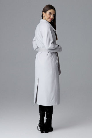 Elegant Longline Coat with Waist Tie – Spago Fall Collection