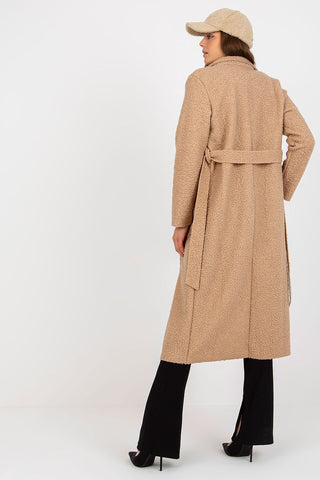 Camel & Crimson Tie-Belt Coat – Spago Fall Collection