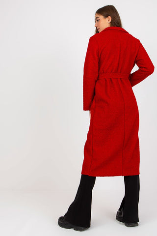 Camel & Crimson Tie-Belt Coat – Spago Fall Collection